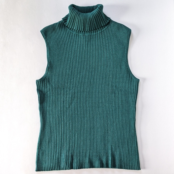 Vintage Knit Silk Blend Sleeveless Turtleneck - Picture 2 of 6